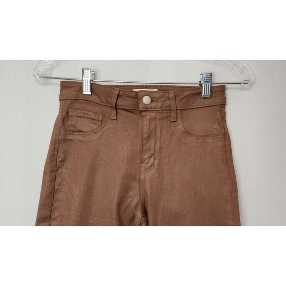 L’Agence Margot High Rise Coated Skinny Ankle Jeans Java Coated Size 25 /XXS - Picture 5 of 7